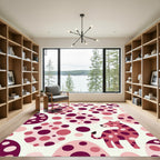Playful Pink Spotted Giraffe Abstract Rug
