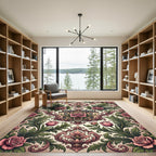 Ornate Blush Rose Victorian Manor Rug