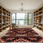 Terracotta Dog Tribal Geometric Rug