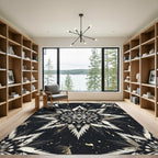 Monochromatic Starburst Ornamental Medallion Rug
