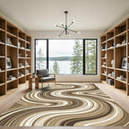 Earthy Tone Swirl Abstract Rug