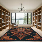 Copper Geometric Starburst Medallion Rug