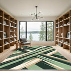 Modern Sage Geometric Angular Abstract Rug