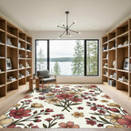 Romantic Blush and Cream Floral Bouquet Rug
