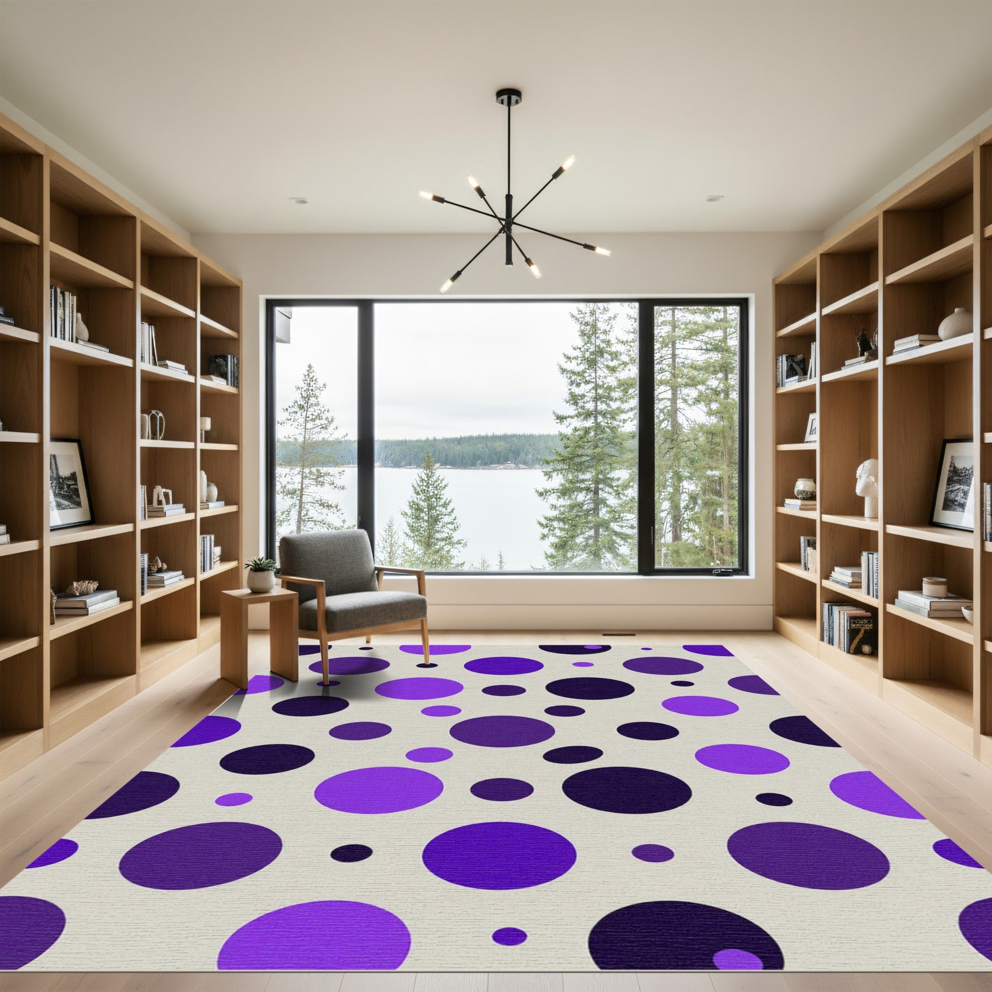 Violet Purple Dotted Scatter Rug