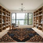 Elegant Ornate Baroque Gold Scroll Rug