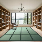 Pale Green Gradient Checkerboard Rug