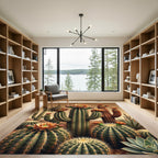 Desert Floral Cactus Landscape Rug