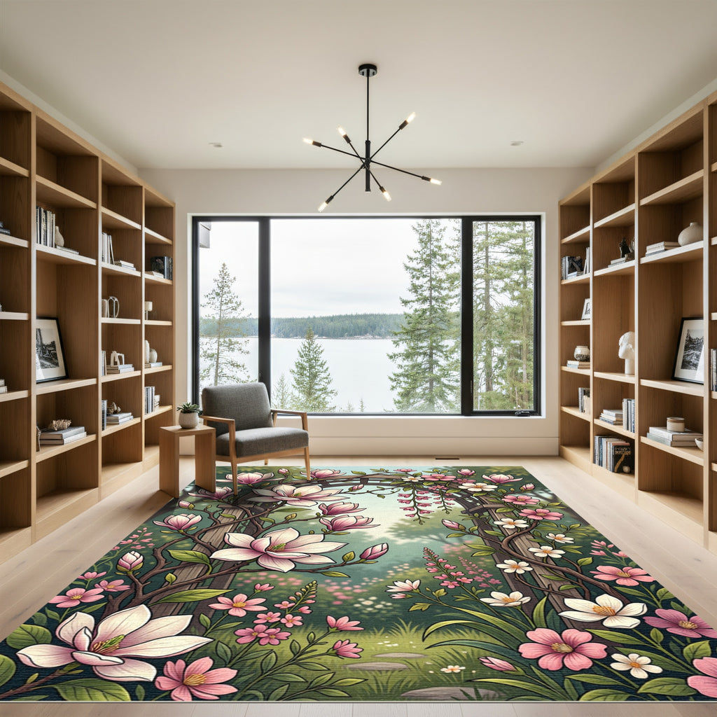 Pink Magnolia Garden Arch Rug