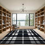 Bold Checkered Overlay Weave Rug