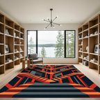 Orange Geometric Illusion Staircase Rug