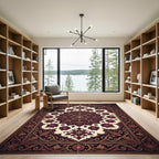 Crimson Floral Medallion Grand Rug