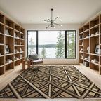 Art Deco Gold Geometric Lattice Rug