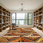 Terracotta Architecture Staircase Geometric Rug