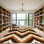 Earthy Tones Jagged Chevron Zigzag Rug