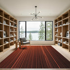 Warm Orange Vertical Stripe Rug