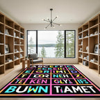 Retro Alphabet Grid Splash Rug