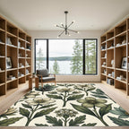 Cream Botanical Floral Sage Meadow Rug