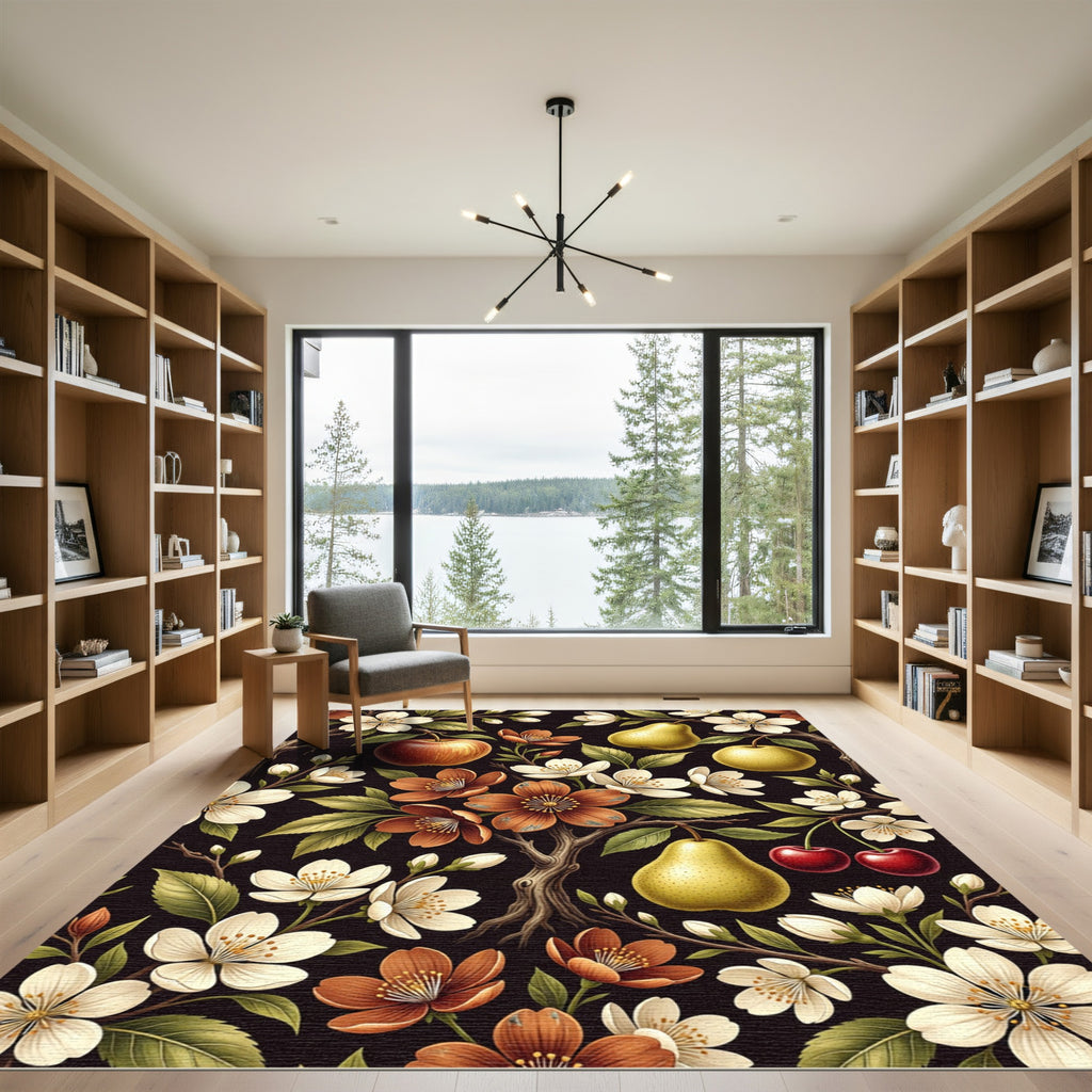 Orchard Apple Pear Cherry Bloom Rug