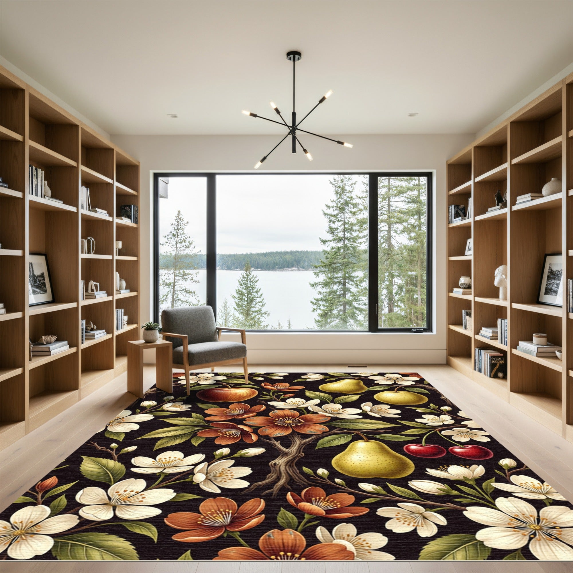 Orchard Apple Pear Cherry Bloom Rug