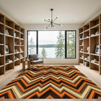 Chunky Zigzag Orange Brown Rug