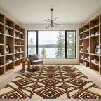 Geometric Bronze Diamond Chain Link Rug