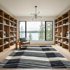 Monochrome Linear Abstract Geometric Rug