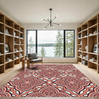 Terracotta Repeating Quatrefoil Medallion Rug
