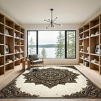 Exquisite Baroque Scrollwork Medallion Rug