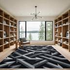 Gray Intertwined Arrow Pattern Rug