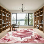 Whimsical Pink Cotton Candy Swirl Rug