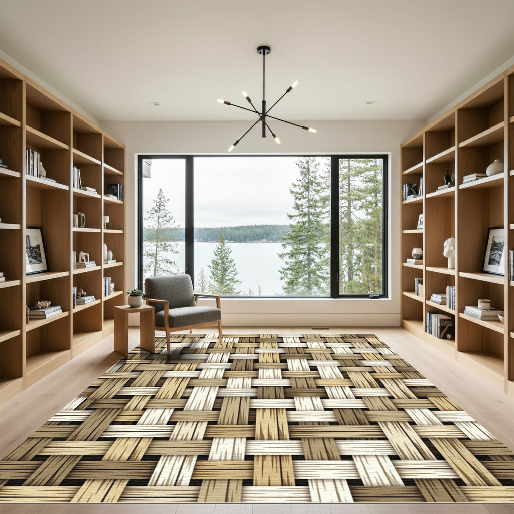 Earthy Tone Woven Texture Rug