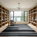 Monochrome Horizontal Stripe Composition Rug