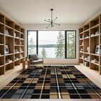 Rustic Earthy Plaid Tartan Check Rug