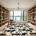 Black and White Holstein Cow Splatter Rug