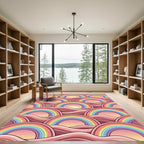 Pastel Rainbow Arch Waves Rug