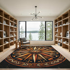 Earthy Ochre Taurus Compass Medallion Rug