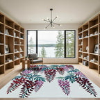 Elegant Hanging Crimson Floral Wisteria Rug