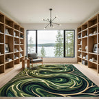Emerald Green Serpent Swirl Rug