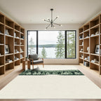 Minimalist Forest Landscape Layered Green Rug