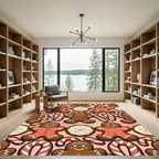 Cute Gingerbread Candy Cane Celebration Rug
