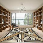 Rustic Wooden Crate Diagonal Beams Rug