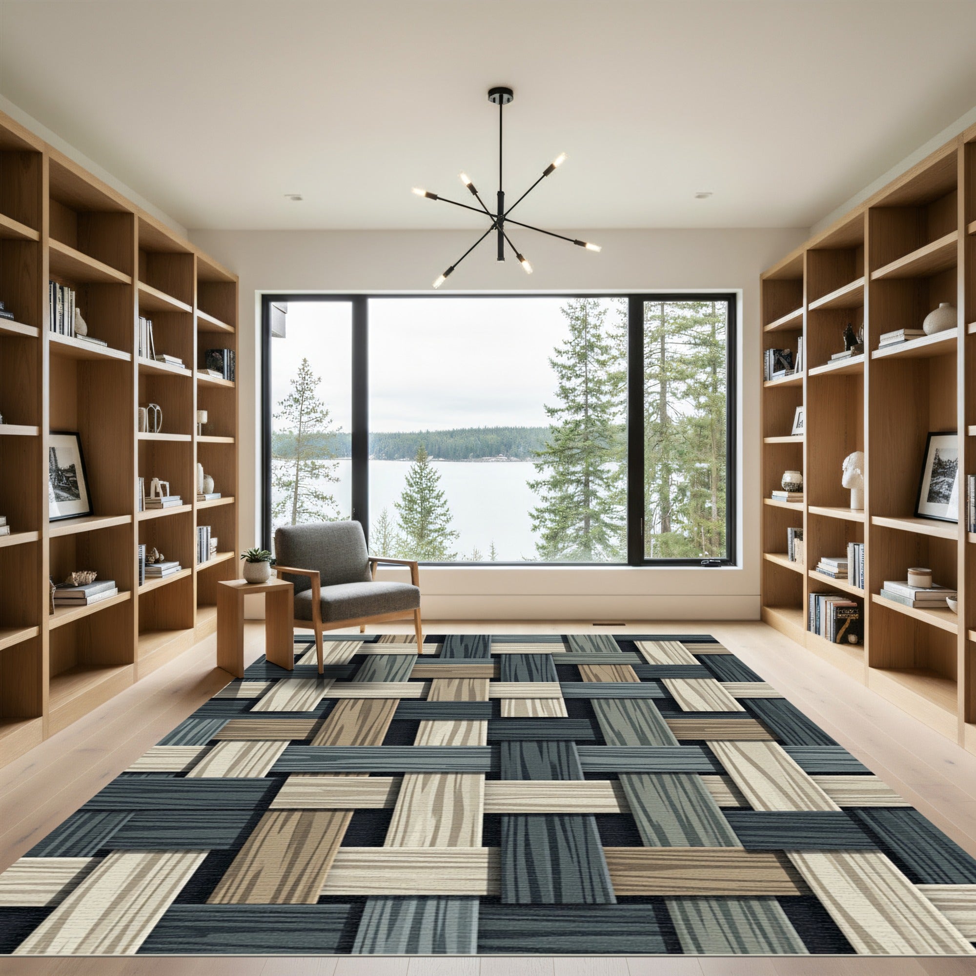 Woven Wood Grain Texture Rug