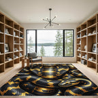 Golden Black Cobra Royal Serpent Rug