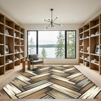 Neutral Earthy Tone Herringbone Weave Rug