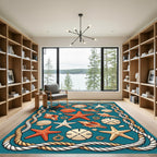 Nautical Starfish Seashell Rope Ensemble Rug