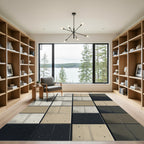 Modern Stone Concrete Squares Rug