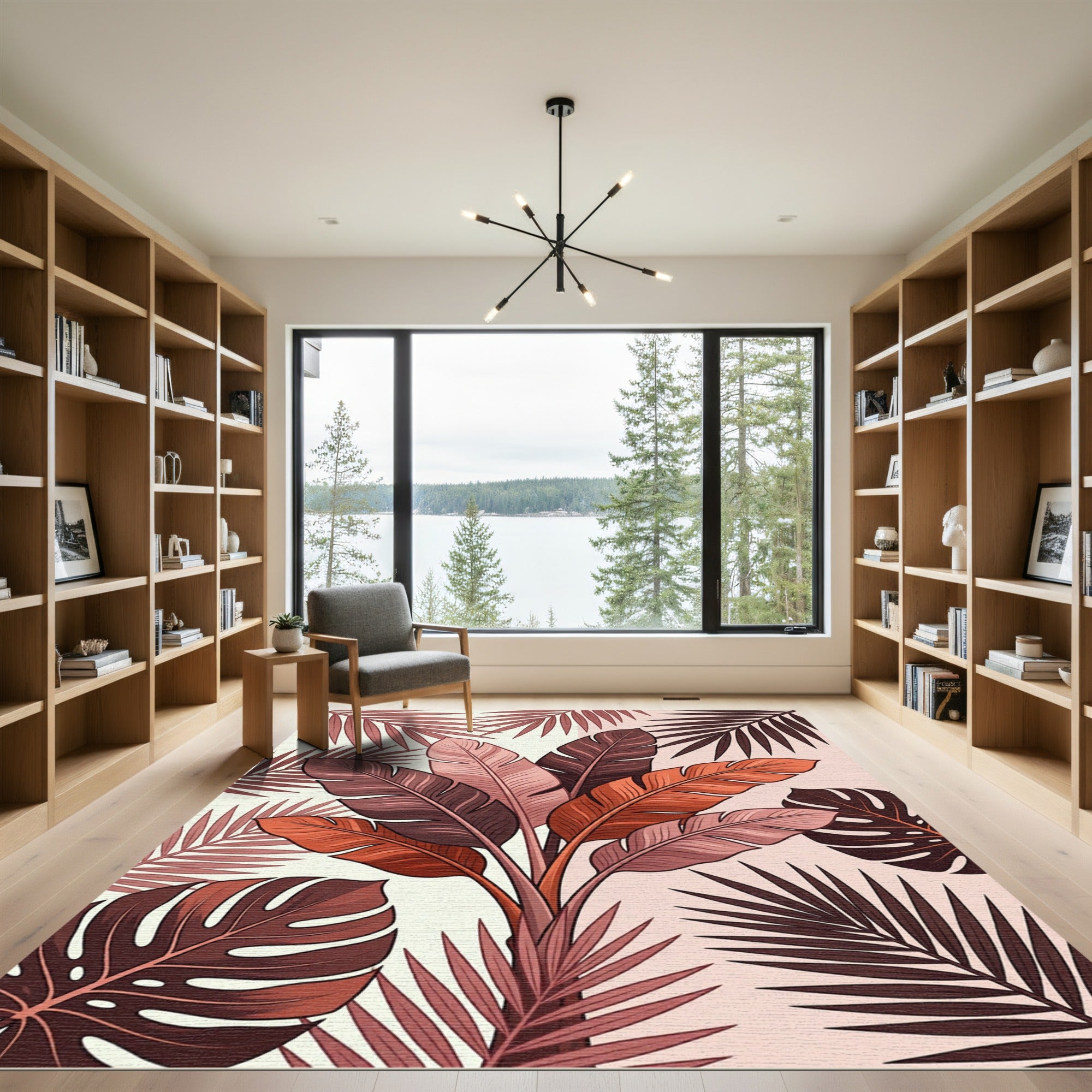 Tropical Terracotta Leaf Cluster Rug