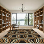 Golden Beige Coil Circles Rug