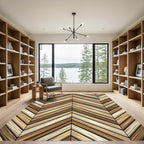 Earthy Tone Wooden Herringbone Rug